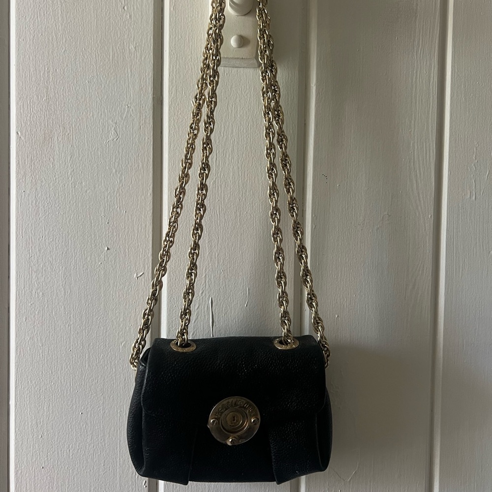 Henri Bendel Black Leather Chain Shoulder Bag